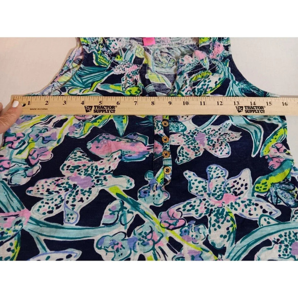 Lilly Pulitzer Essie Tank XS Floral Button Up Preppy Designer Fashion Top - Picture 6 of 7